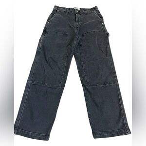 Hollister Men’s Baggy Carpenter Jeans Black Wash Utility Workwear Skater W30 L32